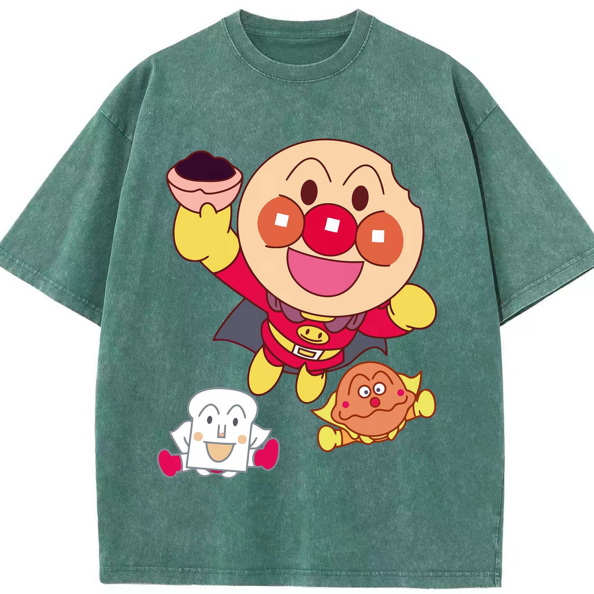 （画像用） アンパンマン Anpanman 綿100% ヴィンテージ風 半袖Tシャツ（フロントプリント）